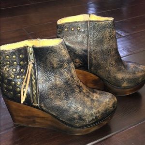 Bed Stu distressed and studded booties